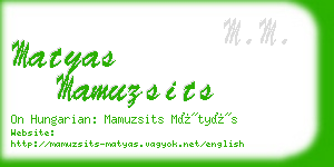 matyas mamuzsits business card